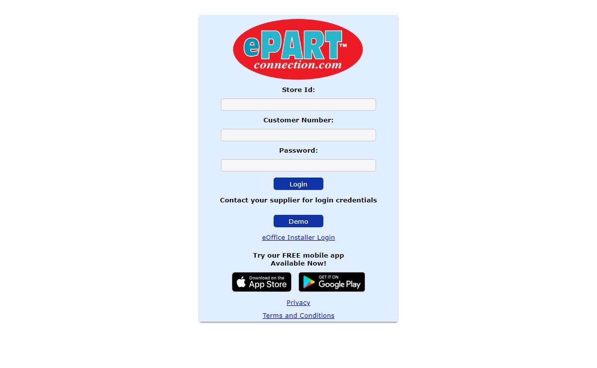 ePartConnection - Login