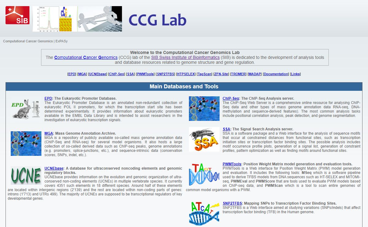 Computational Cancer Genomics: EPD, ChIP-Seq, PWMTools, ...