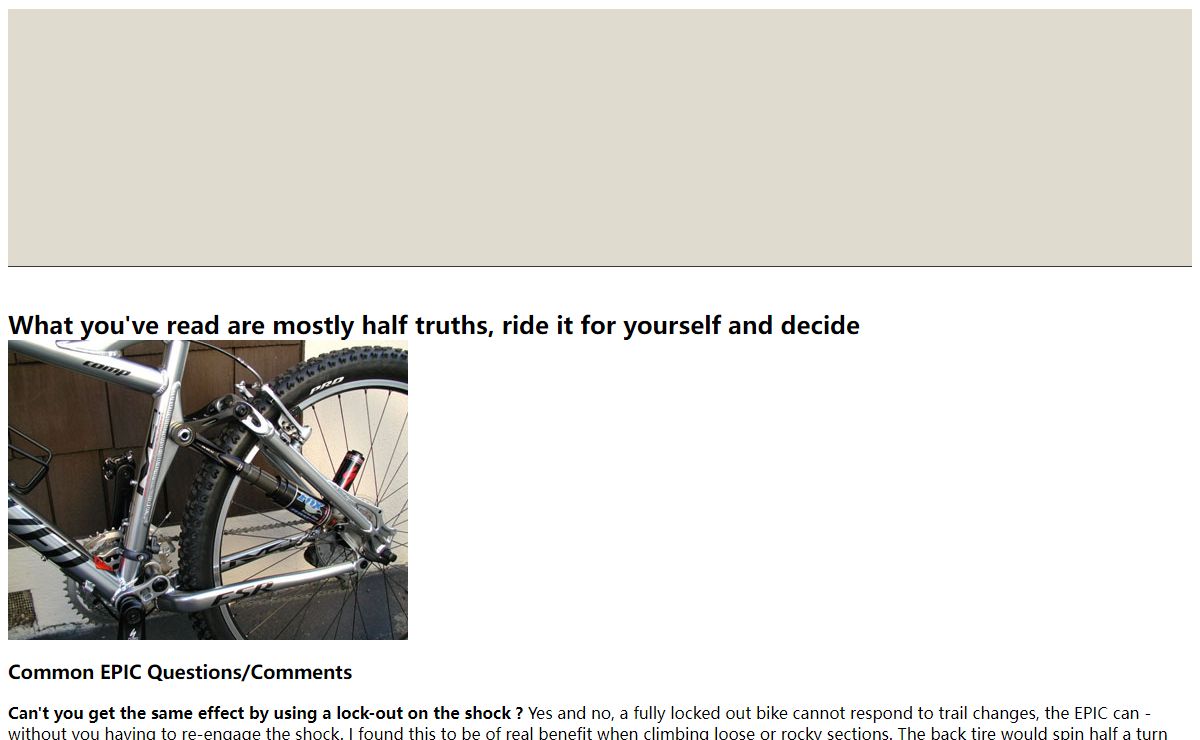 Specialized EPIC Homepage
