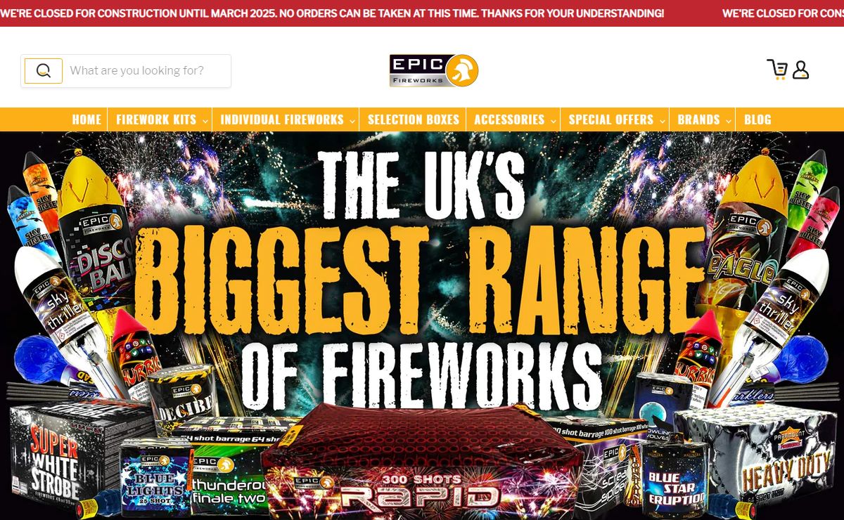 Biggest Fireworks Shop In The UK Buy Fireworks For Sale Online — Epic Fireworks