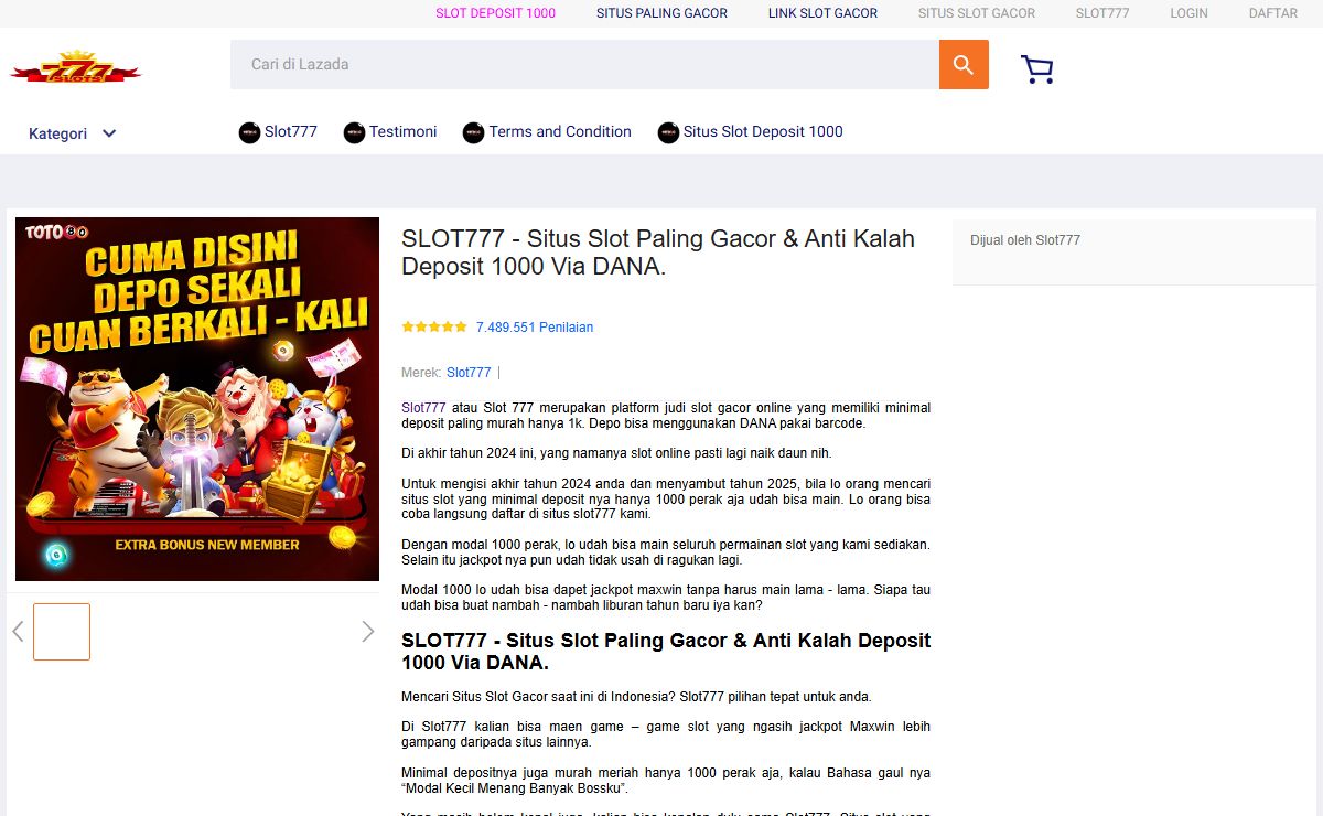 SLOT777 - Situs Slot Paling Gacor & Anti Kalah Deposit 1000 Via DANA.