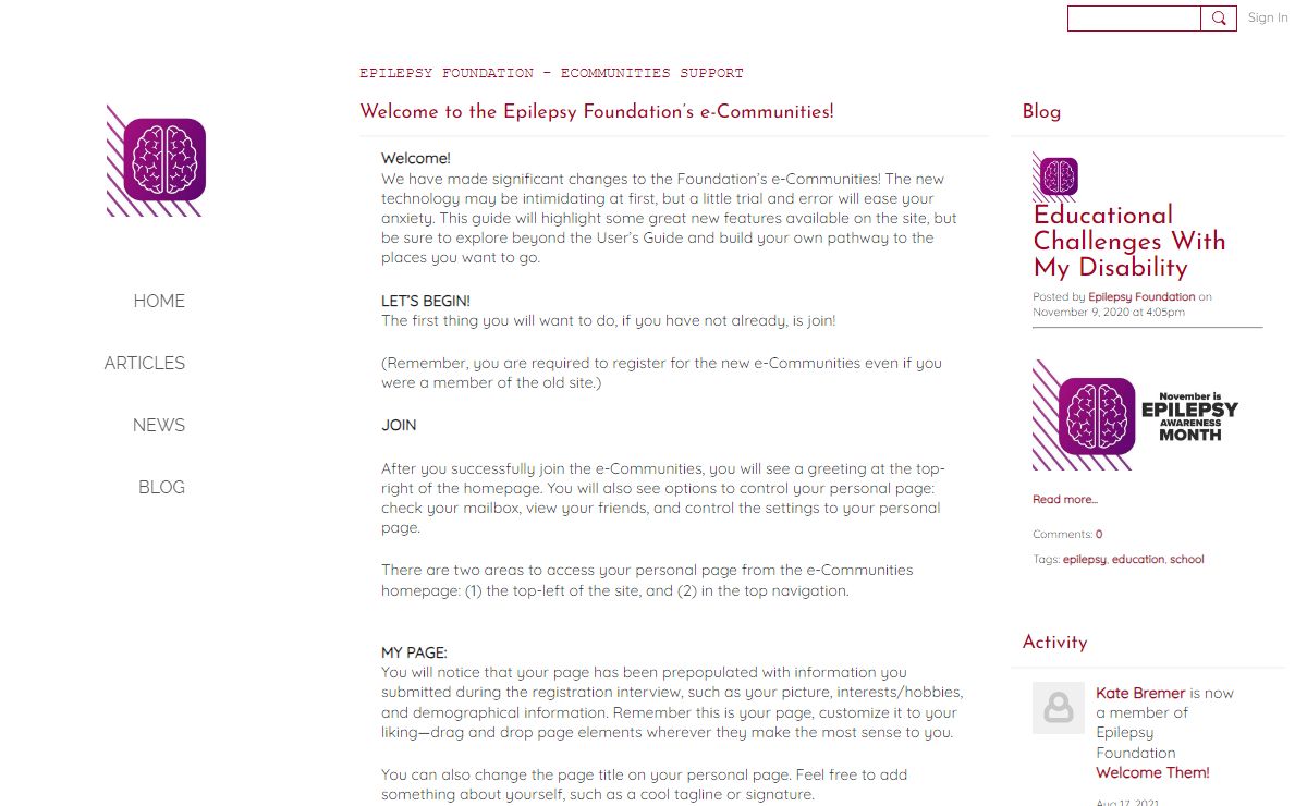 Epilepsy Foundation - eCommunities Support - Epilepsy Foundation