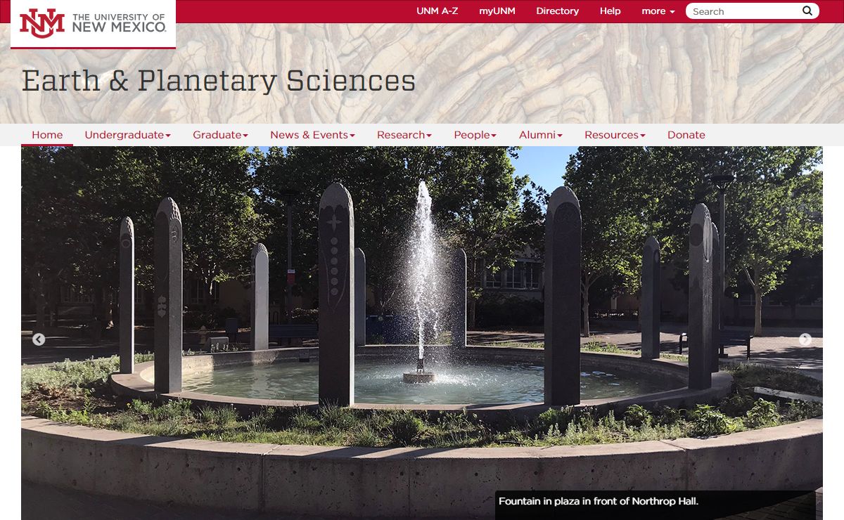 Earth & Planetary Sciences | The University of New Mexico