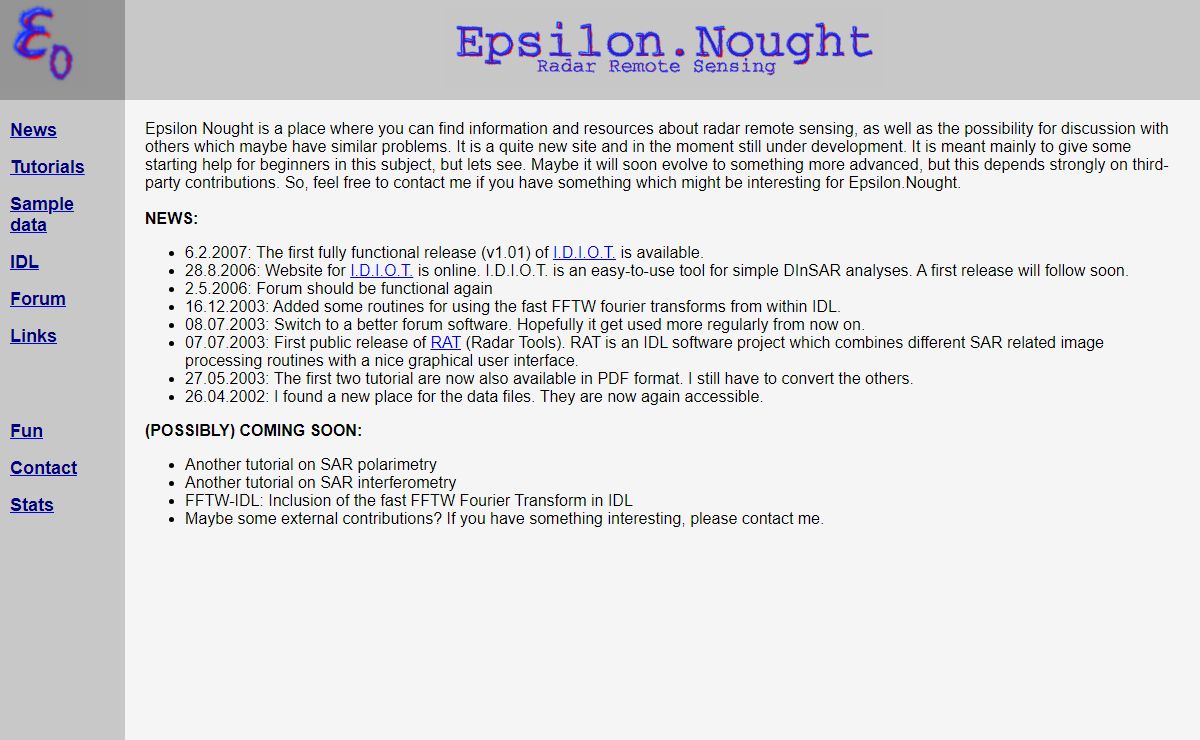 Epsilon Nought - Radar Remote Sensing