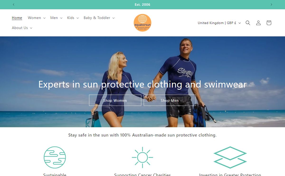 Equatorsun | UPF50+ Sun Protective Clothing