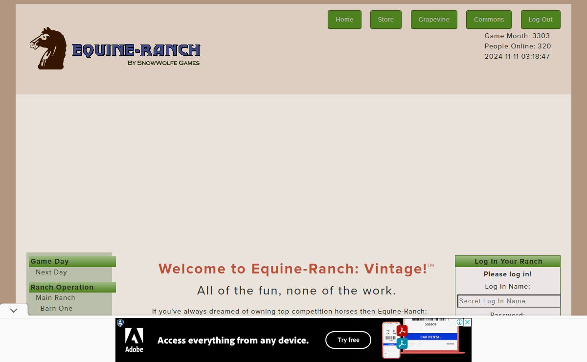 Virtual Horse Game - Equine-Ranch: Vintage!