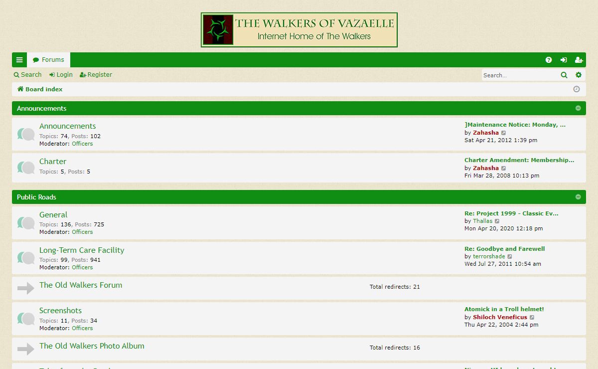 The Walkers of Vazaelle - Index page