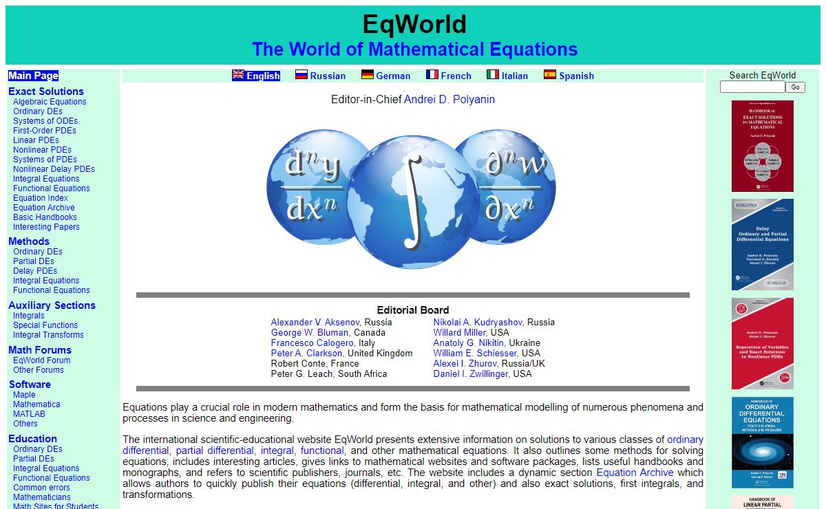 Mathematical Equations - EqWorld