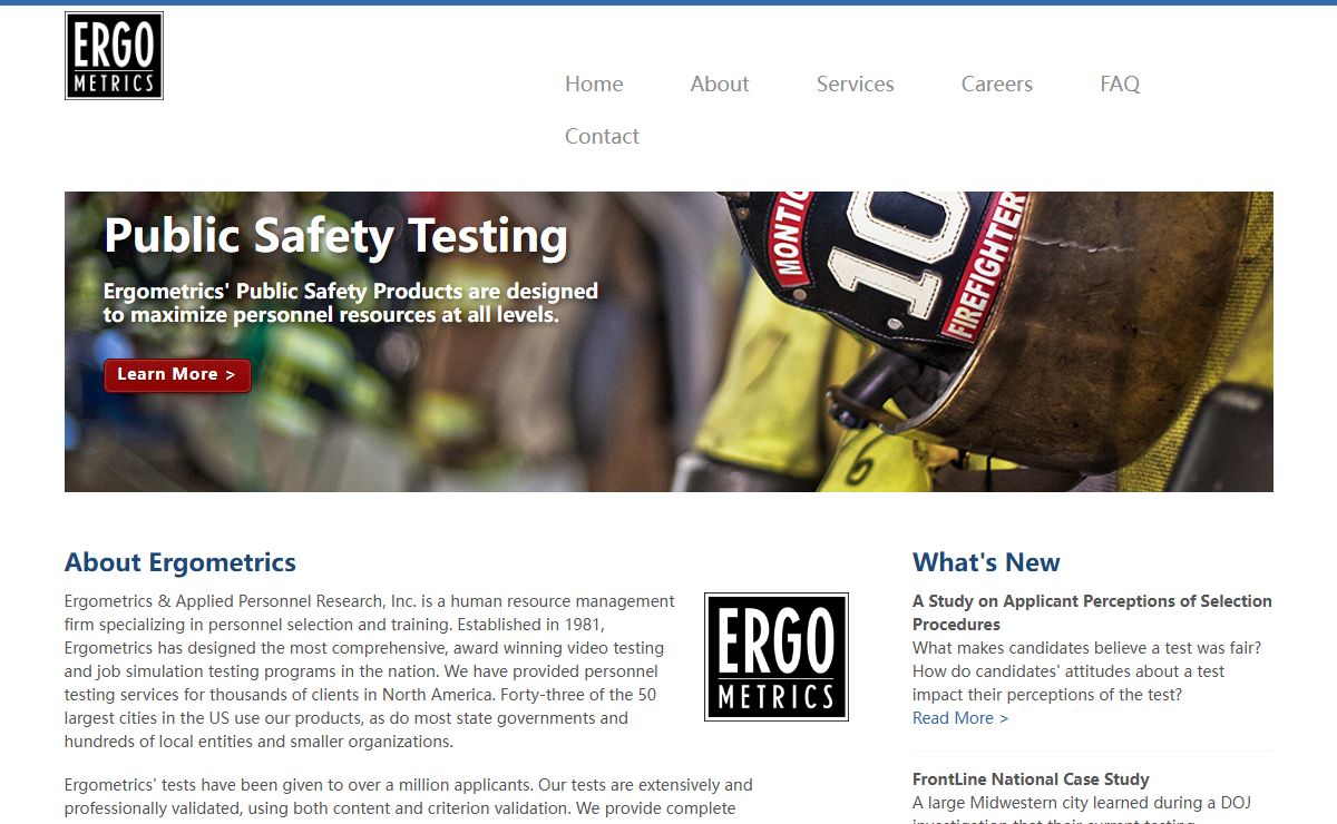 Ergometrics | Public Safety Testing | Public Service Testing | Personnel Selection | Ergometrics