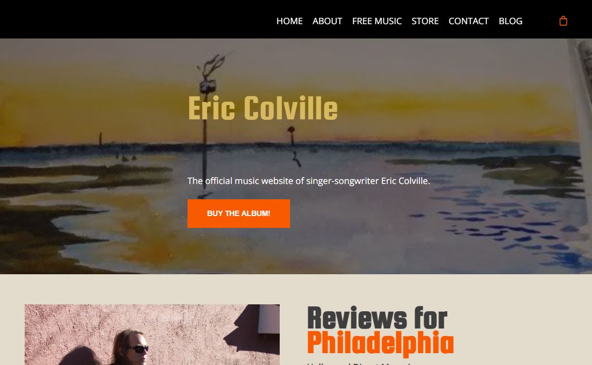 Official music website of singer-songwriter Eric Colville.