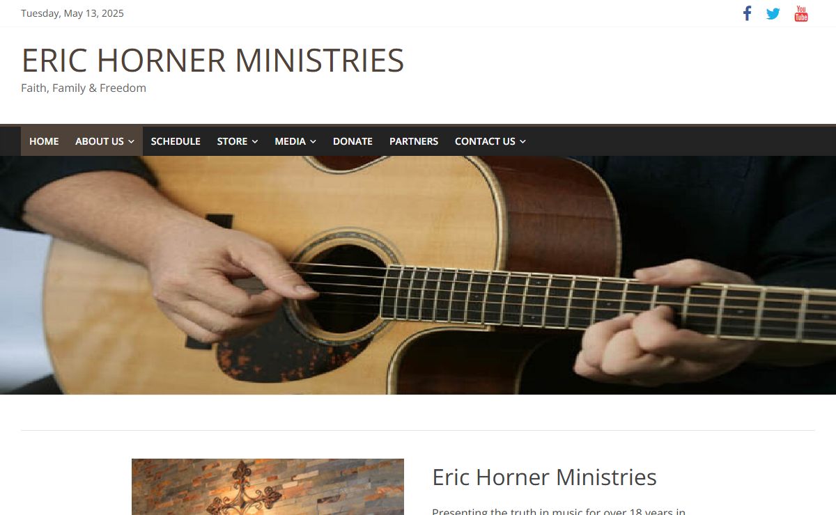 ERIC HORNER MINISTRIES – Faith, Family & Freedom