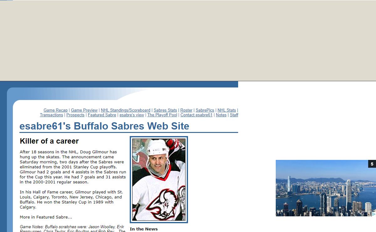 esabre61's Buffalo Sabres Web Site