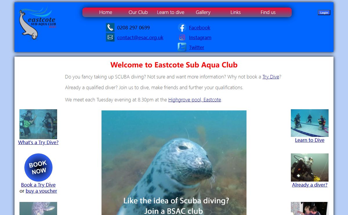 Eastcote Sub Aqua Club meet at Highgrove Swimming Pool