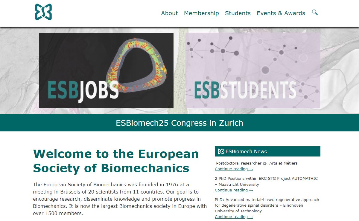 ESB | To encourage research, disseminate knowledge and promote progress in Biomechanics.