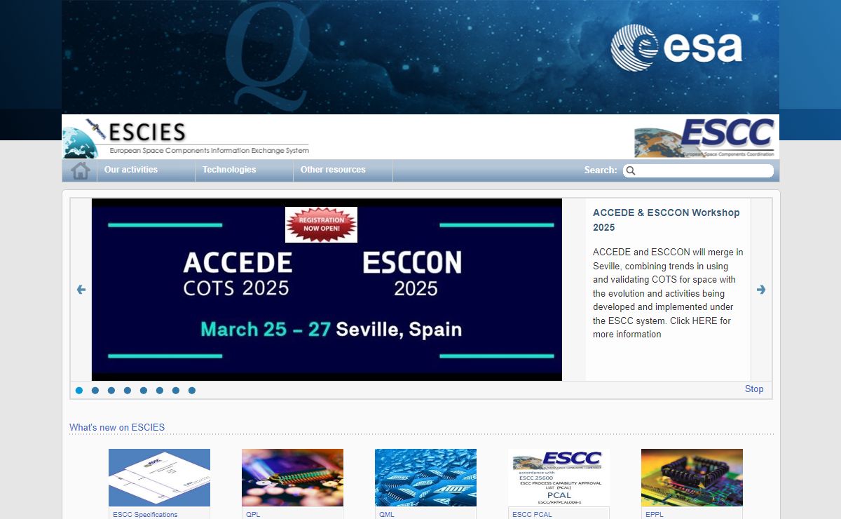 ESCIES (European Space Components Information Exchange System)