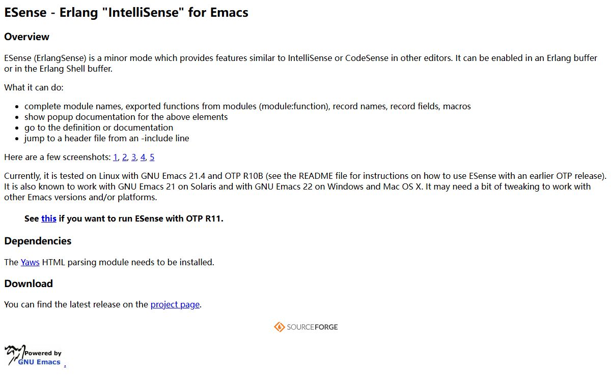 ESense - Erlang "IntelliSense" for Emacs