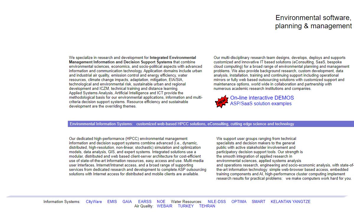 Environmental Software & Services: R&D for environmental planning