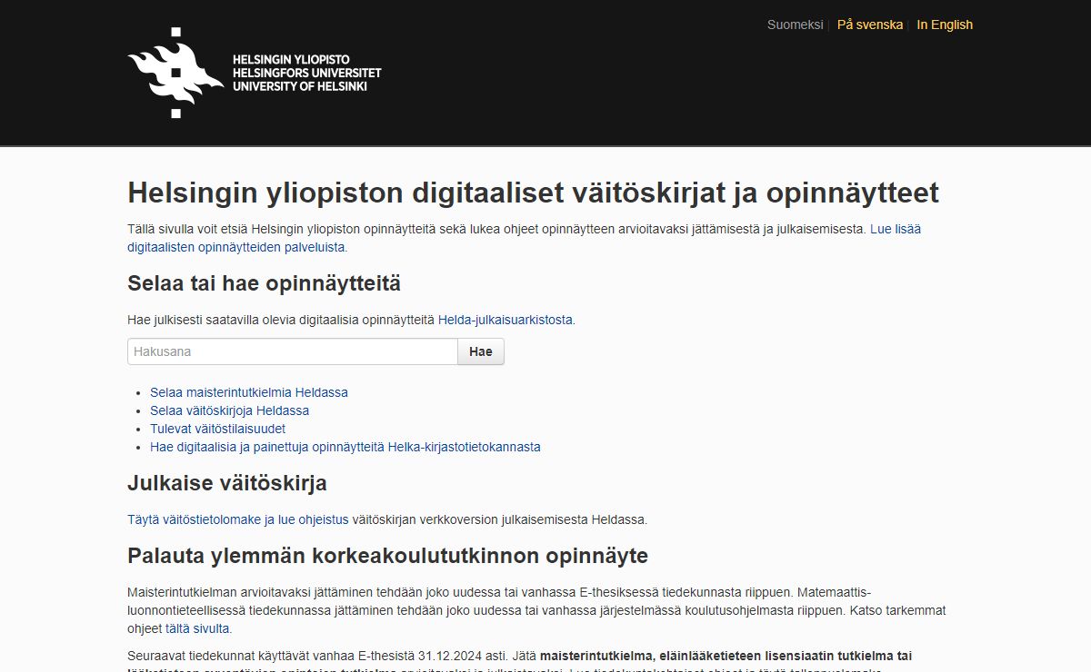 E-thesis / Helsingin yliopisto