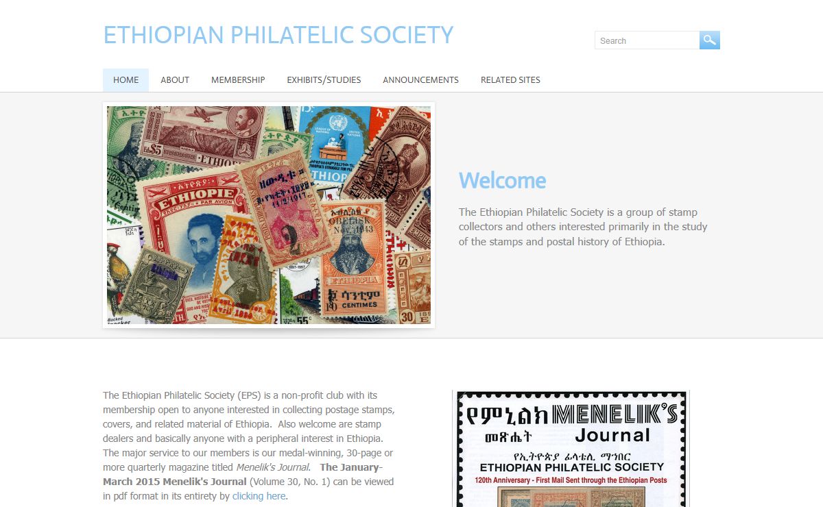 ETHIOPIAN PHILATELIC SOCIETY - Home