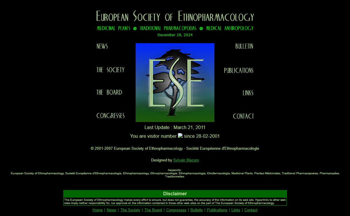 European Society of Ethnopharmacology Homepage