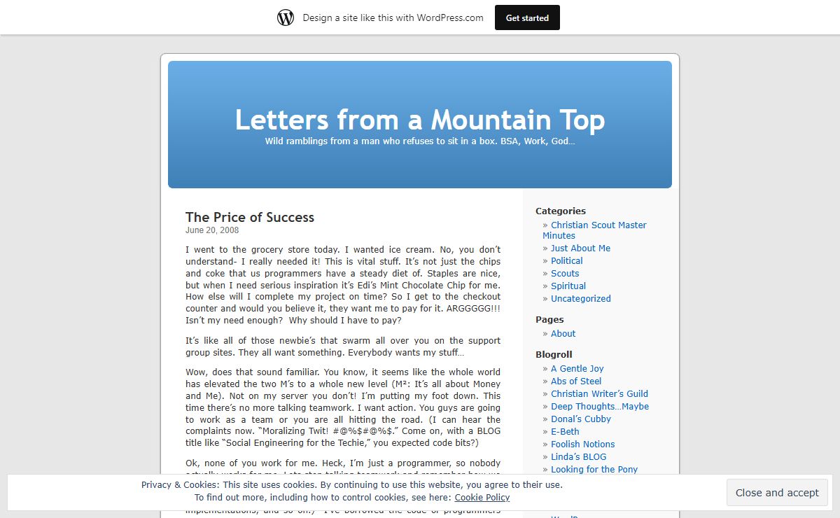 Letters from a Mountain Top | Wild ramblings from a man who refuses to sit in a box. BSA, Work, God…