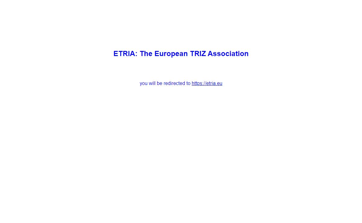 ETRIA: The European TRIZ Association