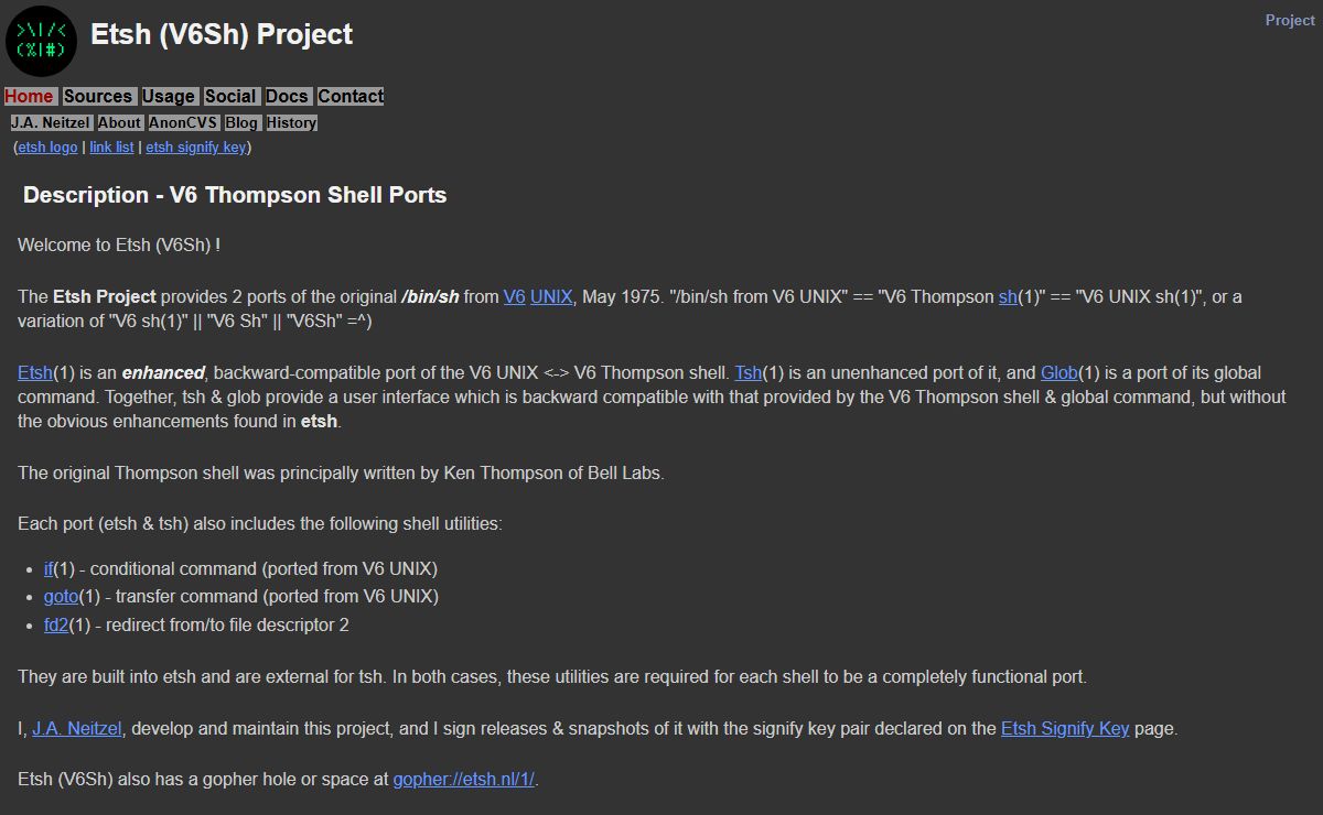 Etsh (V6Sh) Project