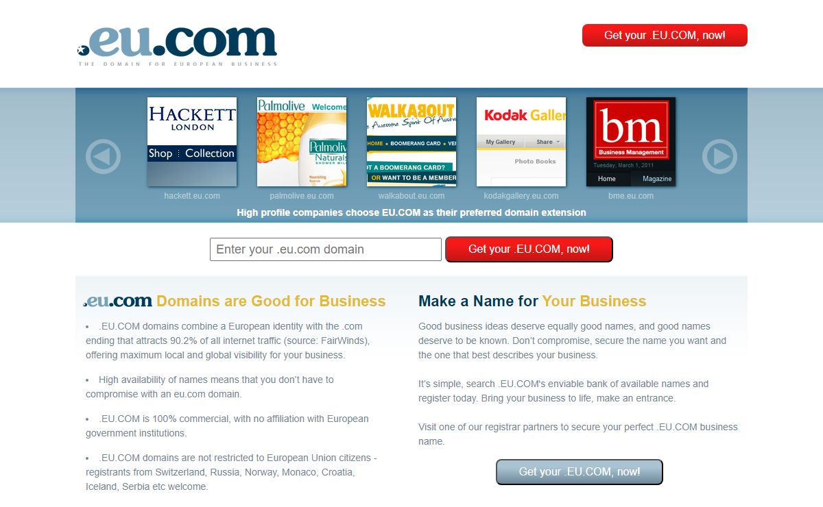 Register a .EU.COM domain today!