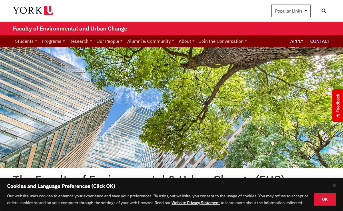 Faculty of Environmental and Urban Change | York University