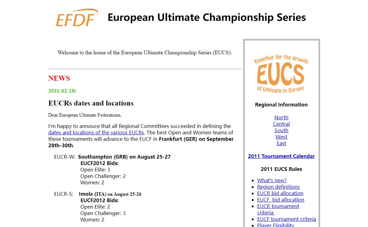 Welcome to the European Ultimate Championship Series