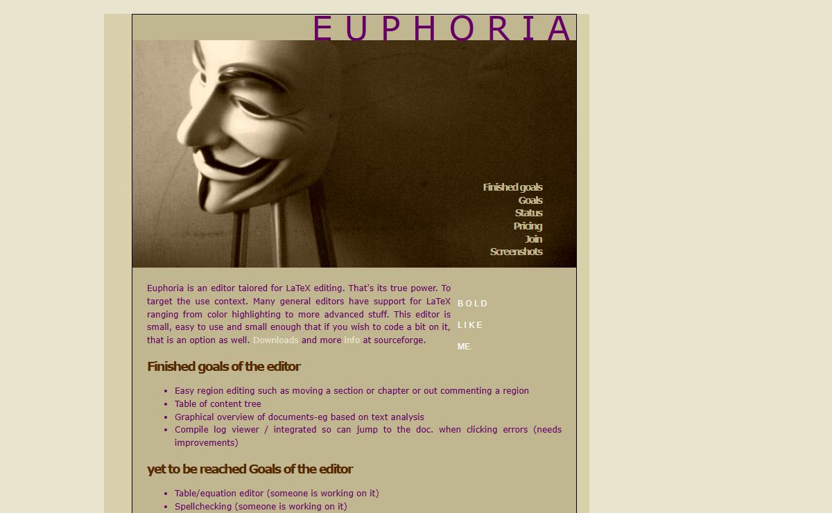 Euphoria - the LaTeX editor