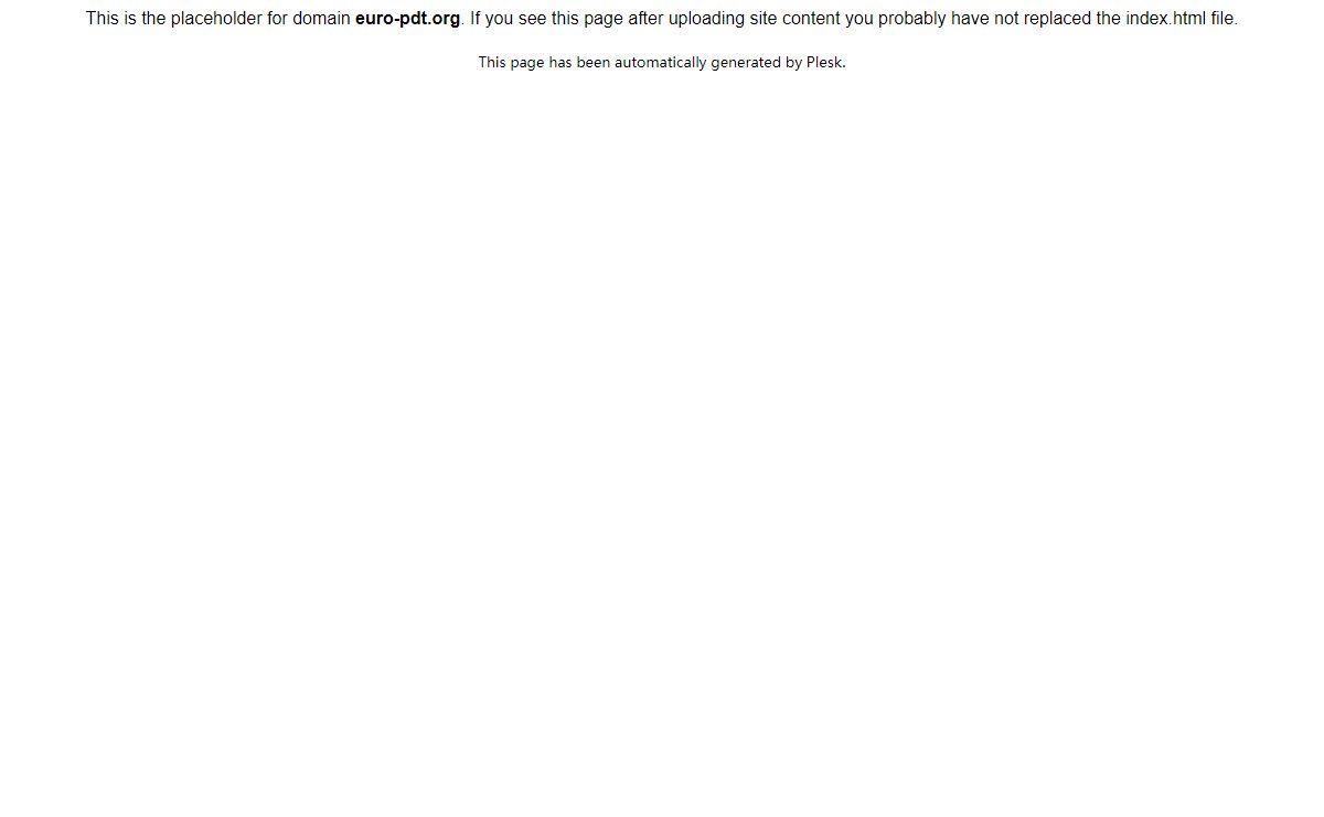 PlaceHolder for euro-pdt.org