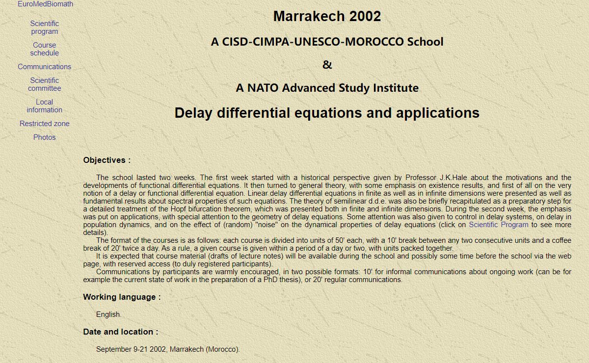 Marrakech 2002 : Delay Differential Equations and Applications