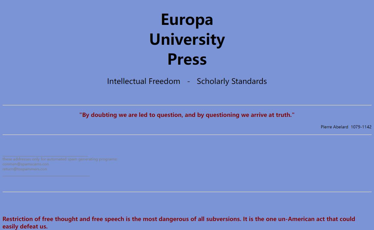 Europa University Press - Publisher of scholarly books8