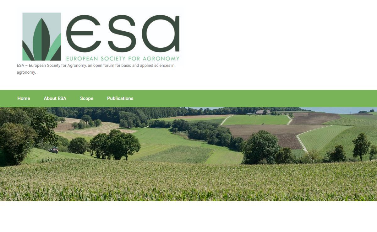 ESA – European Society for Agronomy – ESA – European Society for Agronomy, an open forum for basic and applied sciences in agronomy.