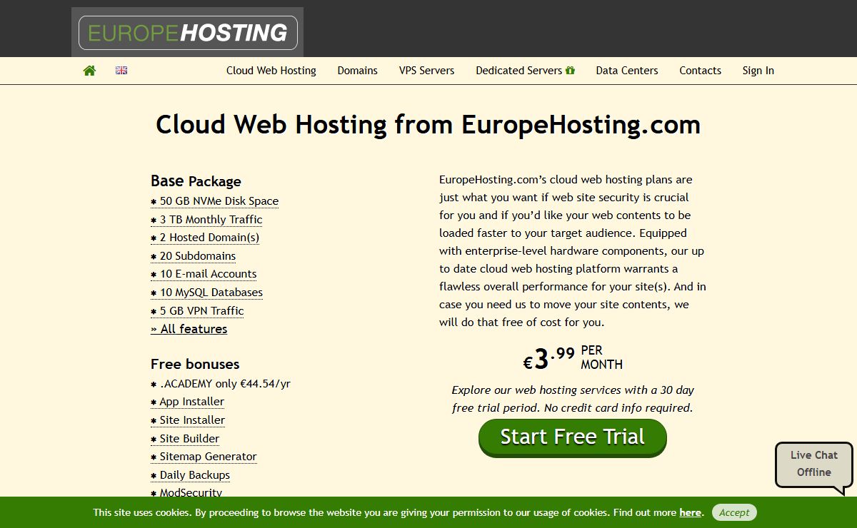 Cloud Web Hosting from EuropeHosting.com