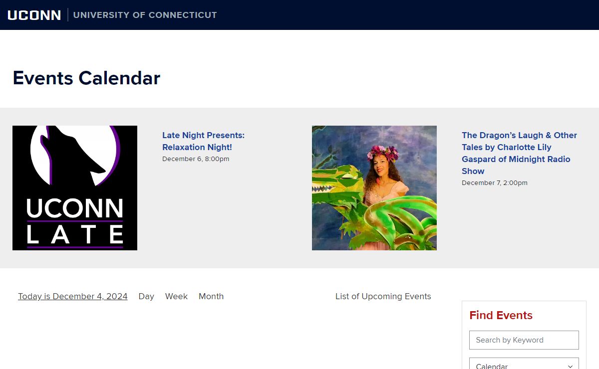 UConn Calendar
