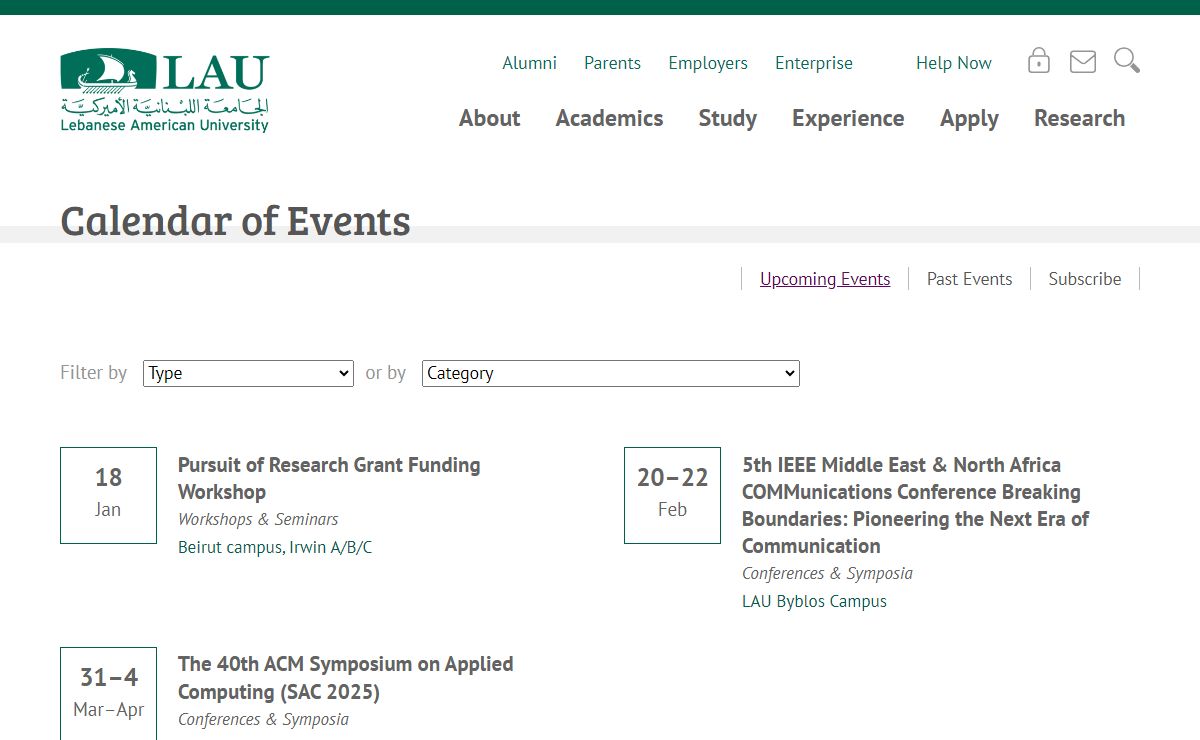 LAU | Events Calendar