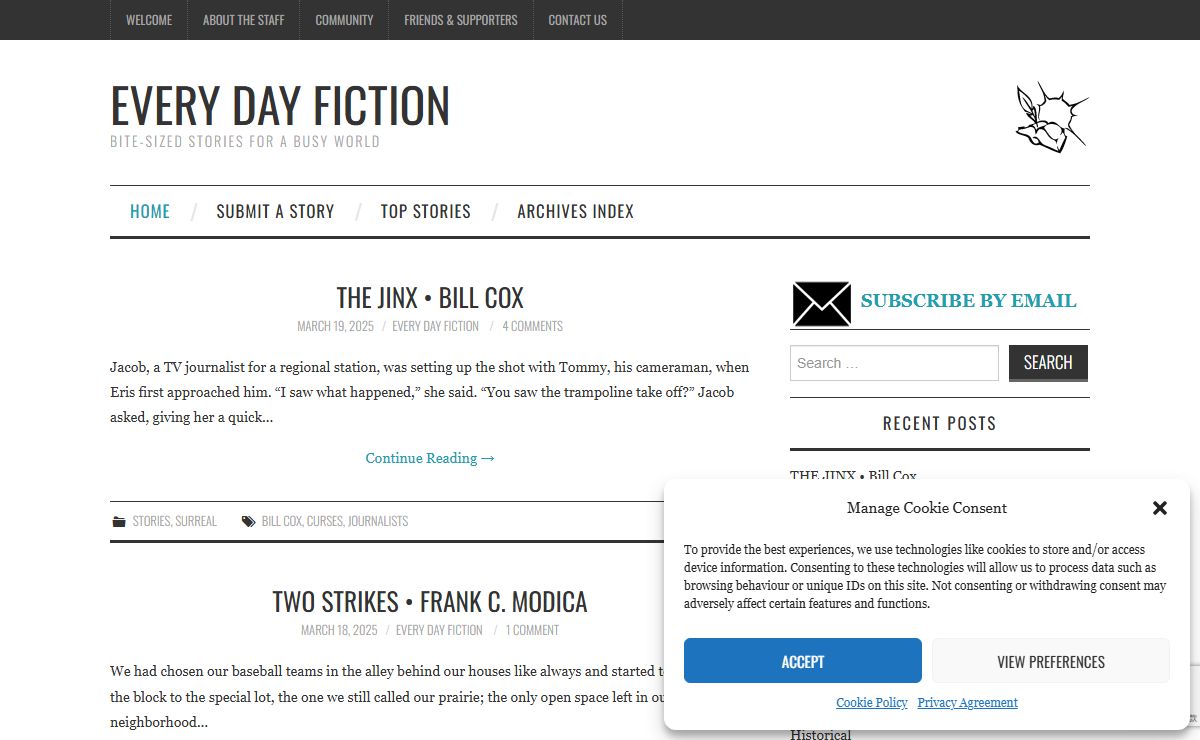 Every Day Fiction - bite-sized stories for a busy world