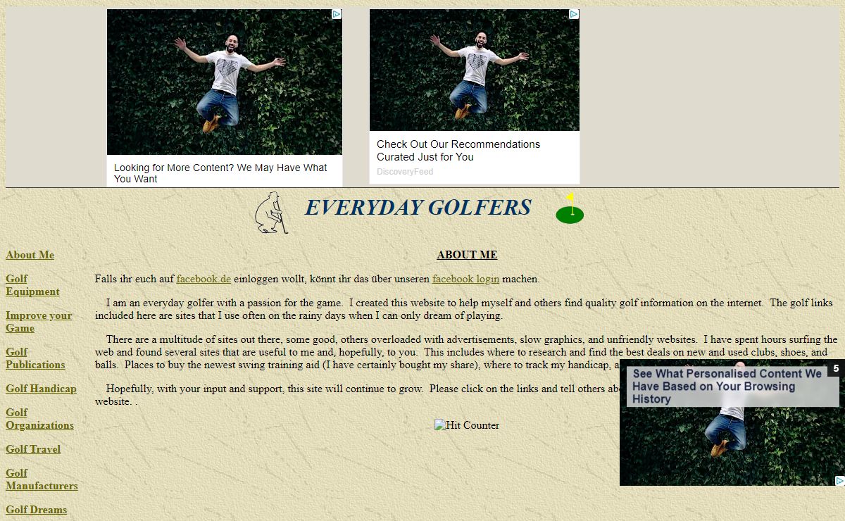 Everyday Golfers - Web guide to quality golf links, manufucturers, organizations, publications, game improvement, handicap trackers.