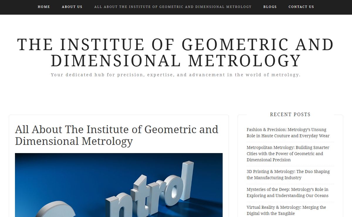 The Institue of Geometric and Dimensional Metrology – Your dedicated hub for precision, expertise, and advancement in the world of metrology.