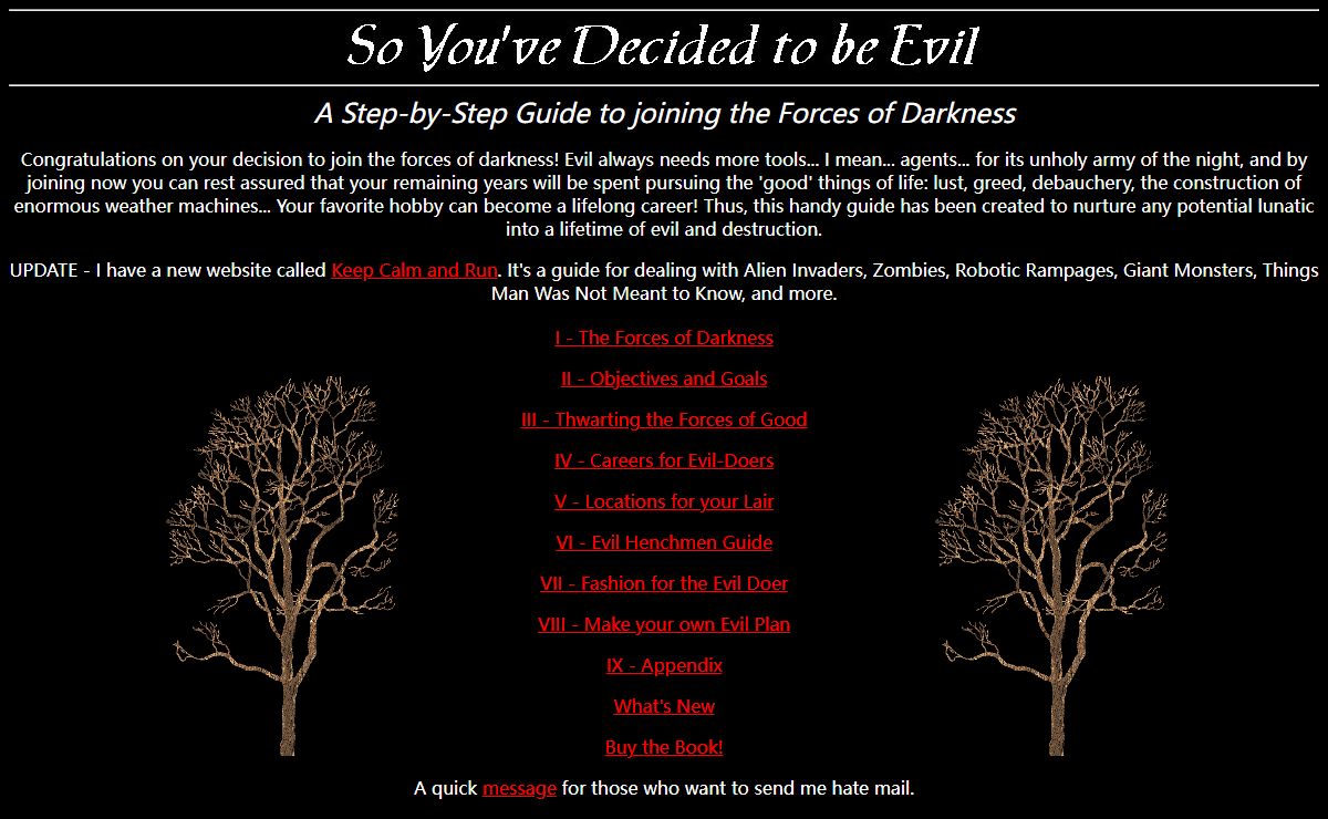 So You've Decided to be Evil