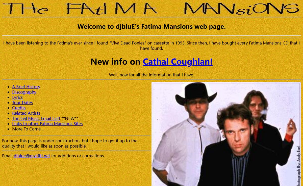 djbluE's FATIMA MANSIONS Web Page