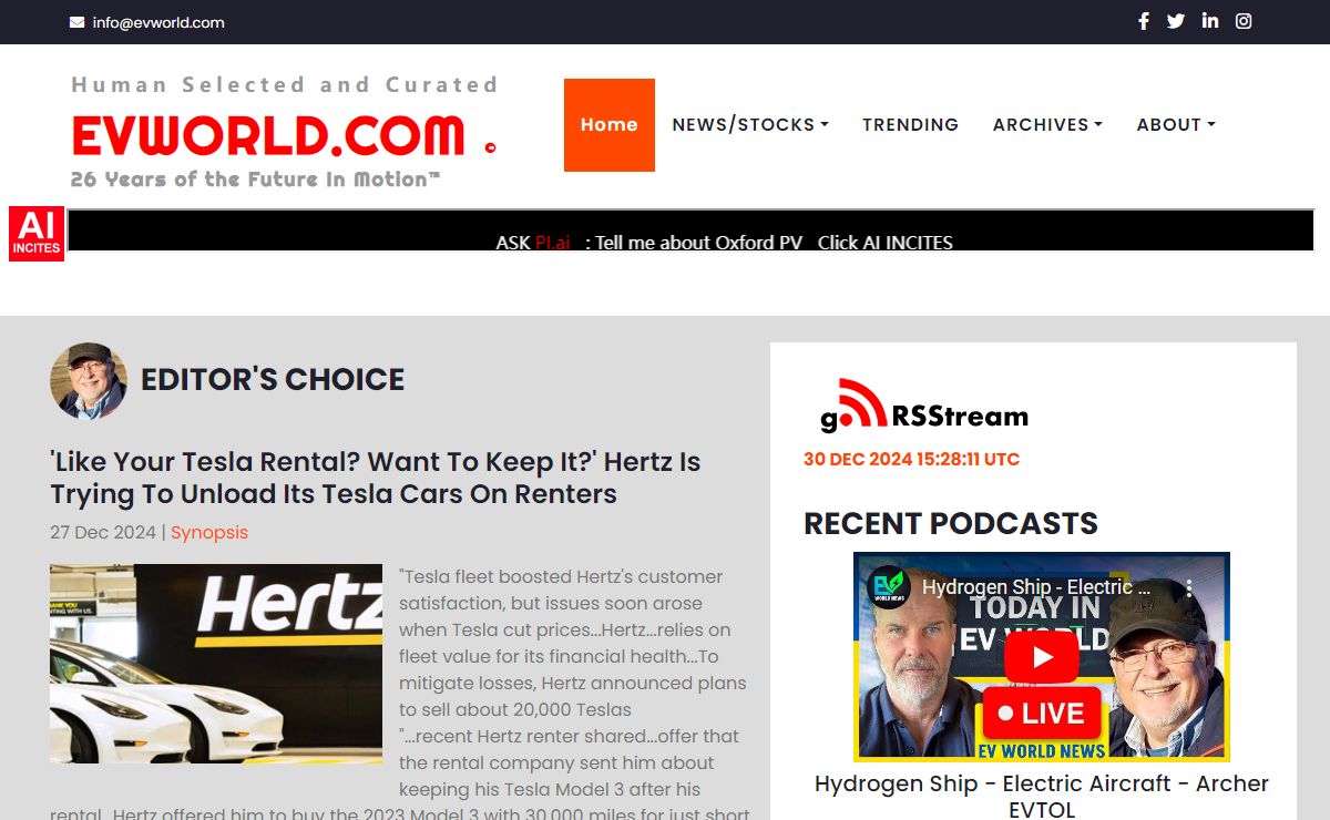 EVWORLD.COM - The Future in Motion Since 1998 ™