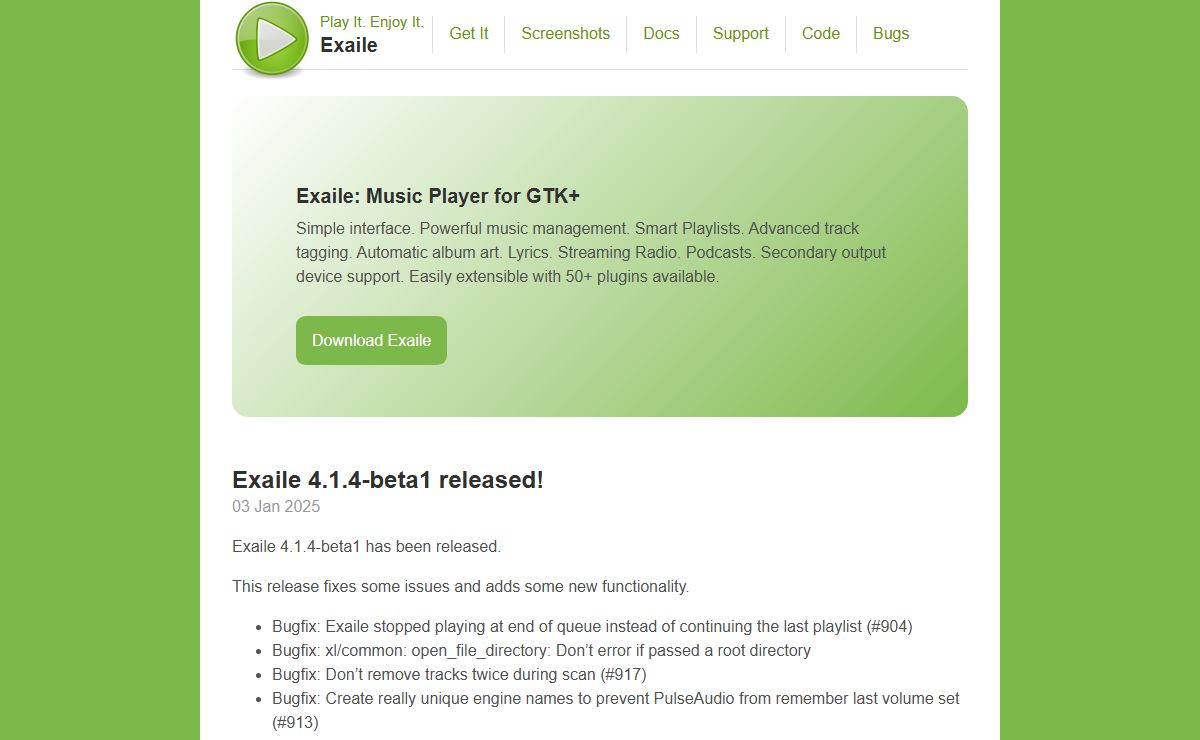 Exaile · Music Player for GTK+
