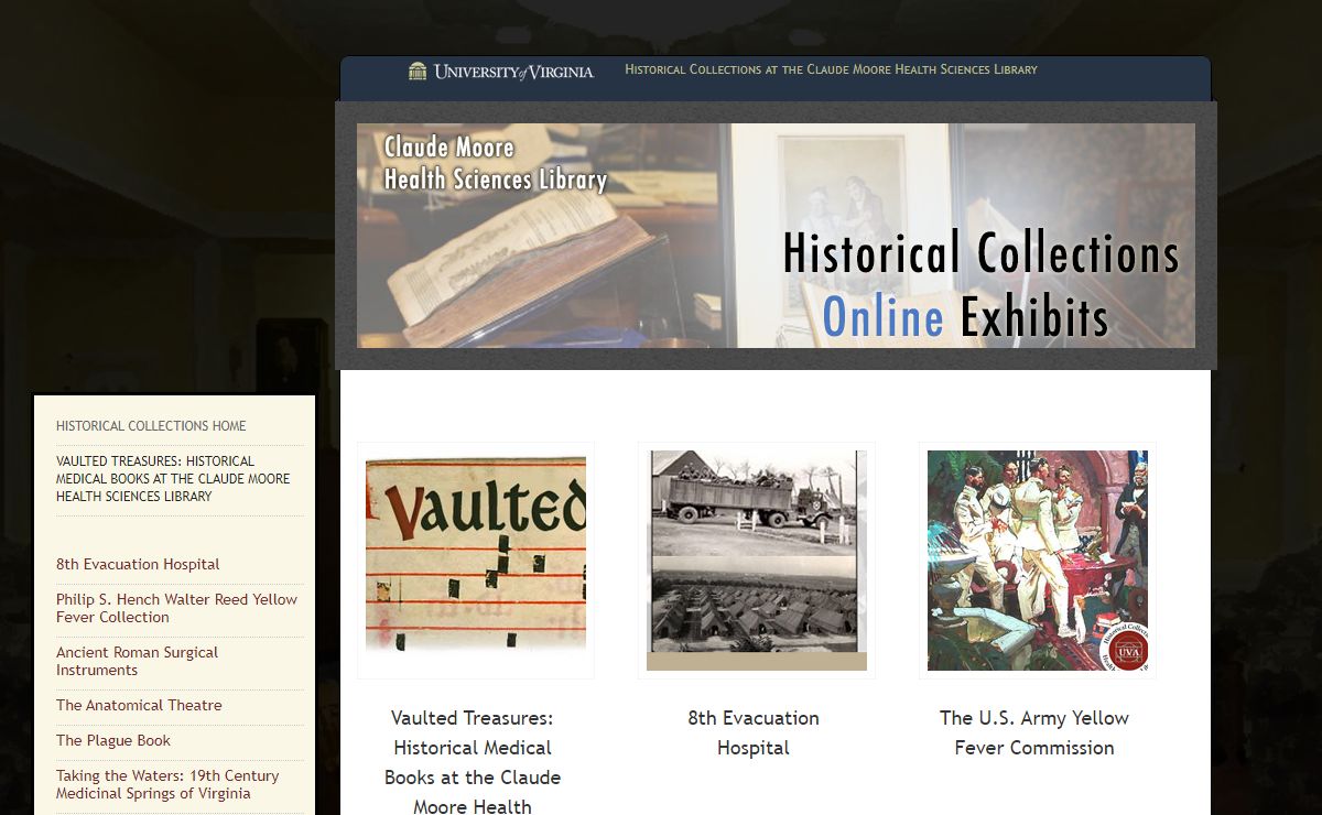 Claude Moore Health Sciences Library Historical Exhibits | Historical Exhibits: Claude Moore LibraryHistorical Exhibits: Claude Moore Library | Historical Exhibits: Claude Moore Library
