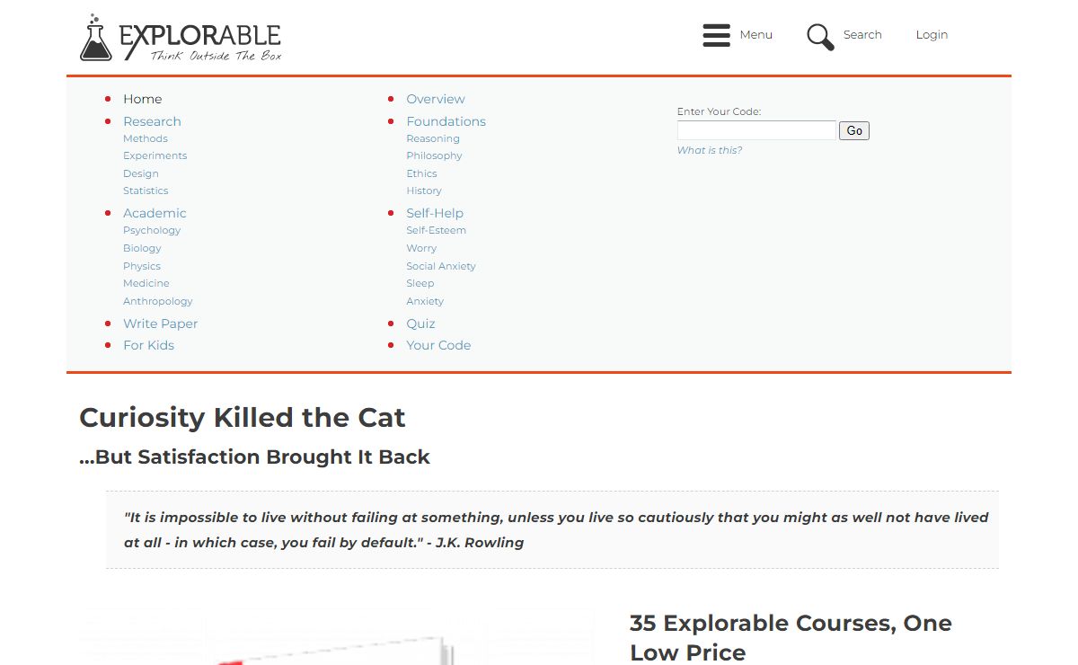 Explorable - Think Outside The Box - Research, Experiments, Psychology, Self-Help