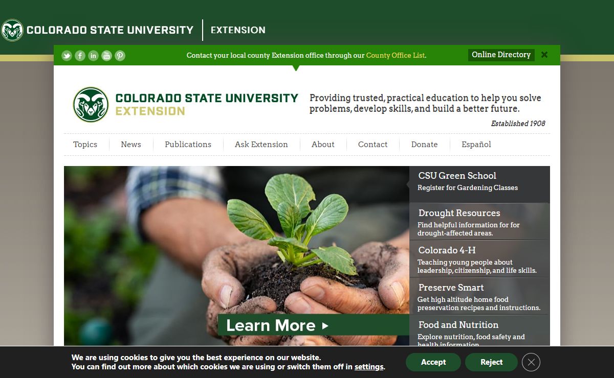 Extension - Providing trusted, practical education to help you solve problems, develop skills and build a better future.