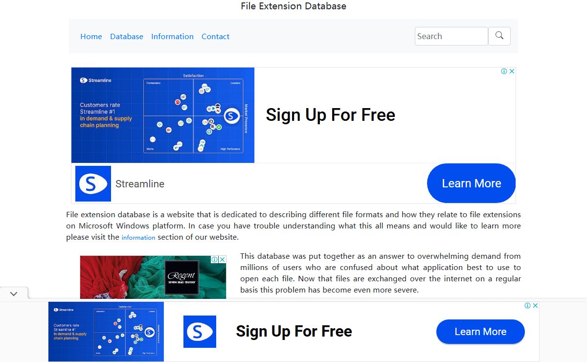 File extension database