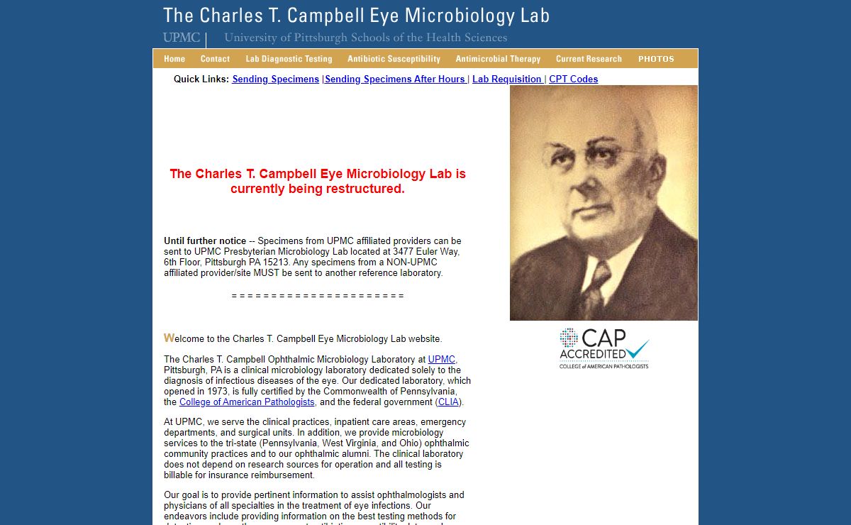 The Charles T. Campbell Eye Microbiology Lab, UPMC | University of Pittsburgh Medical Center, Pittsburgh, PA, USA